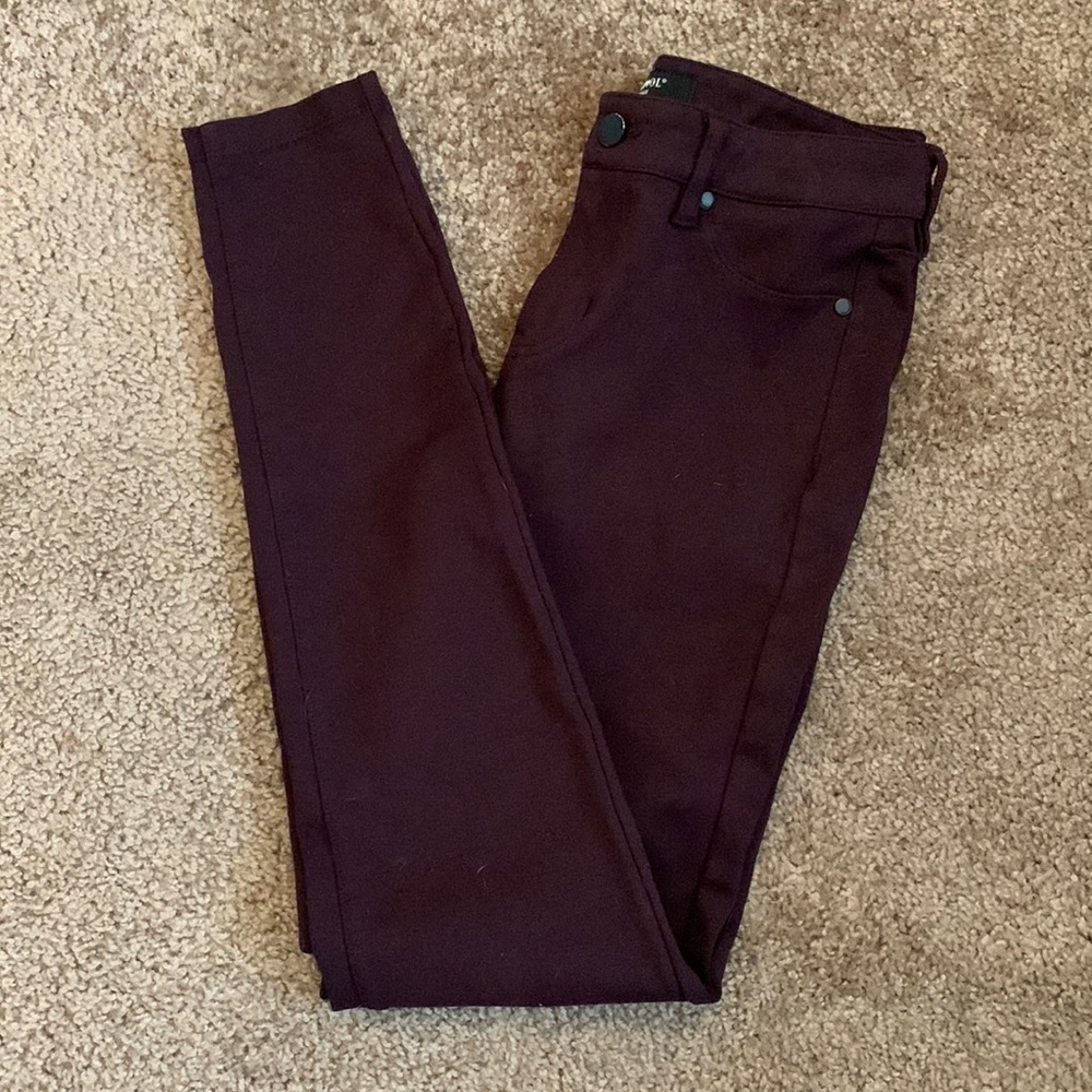 Liverpool Los Angeles Burgundy Stretch Jeggings / Leggings Size 2 good condition